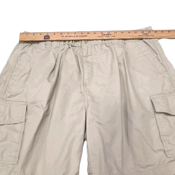 Tommy Bahama Survivor Cargo Shorts Mens Size XXL 2XL Beige‎ Cotton Elastic Waist - Picture 12 of 14